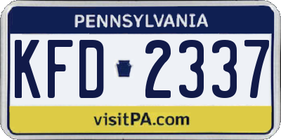 PA license plate KFD2337