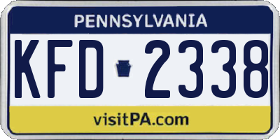 PA license plate KFD2338