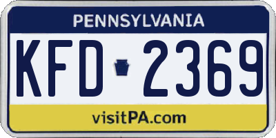 PA license plate KFD2369