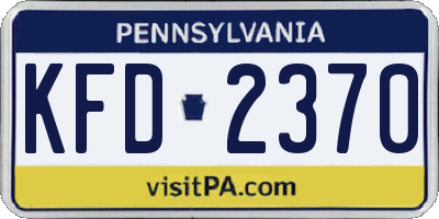 PA license plate KFD2370