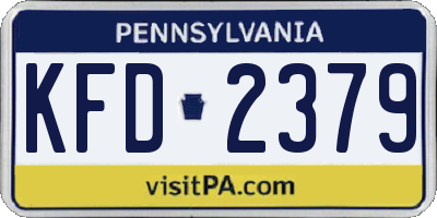 PA license plate KFD2379