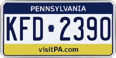 PA license plate KFD2390