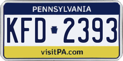 PA license plate KFD2393