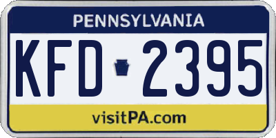 PA license plate KFD2395