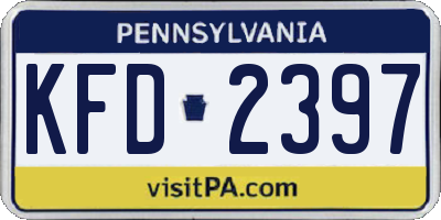 PA license plate KFD2397