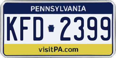 PA license plate KFD2399