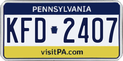 PA license plate KFD2407