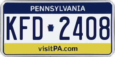 PA license plate KFD2408