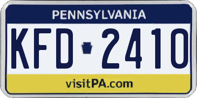PA license plate KFD2410
