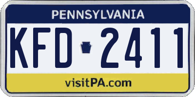 PA license plate KFD2411