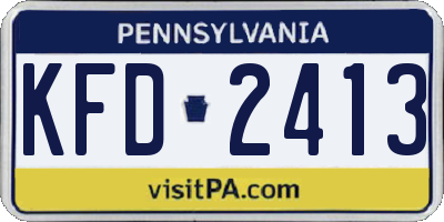 PA license plate KFD2413