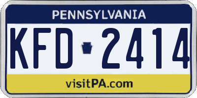 PA license plate KFD2414