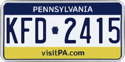 PA license plate KFD2415