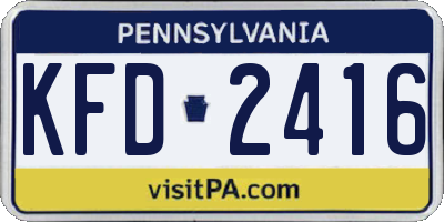 PA license plate KFD2416
