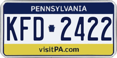 PA license plate KFD2422