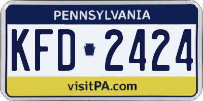 PA license plate KFD2424