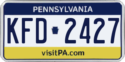 PA license plate KFD2427