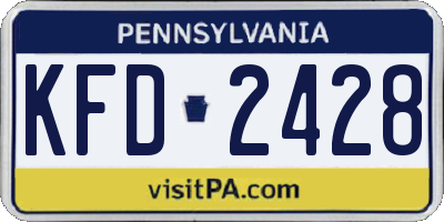 PA license plate KFD2428