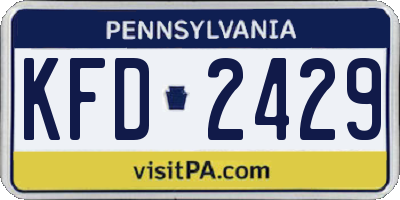 PA license plate KFD2429
