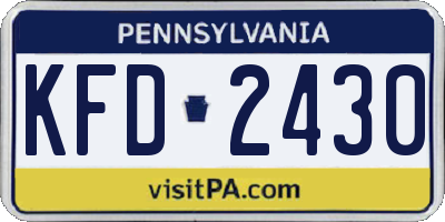 PA license plate KFD2430