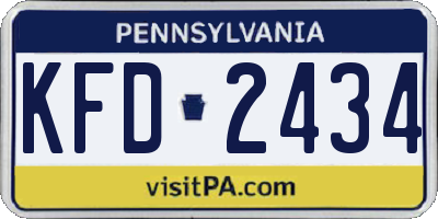 PA license plate KFD2434