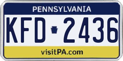 PA license plate KFD2436