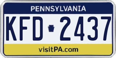 PA license plate KFD2437