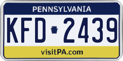 PA license plate KFD2439