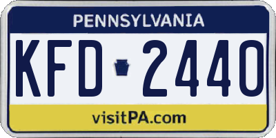 PA license plate KFD2440