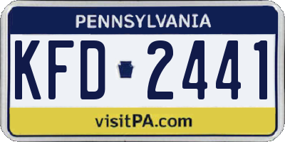 PA license plate KFD2441