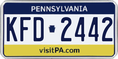 PA license plate KFD2442