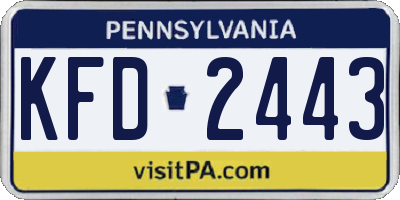 PA license plate KFD2443