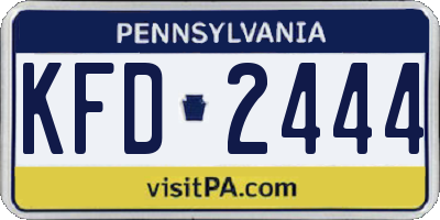 PA license plate KFD2444
