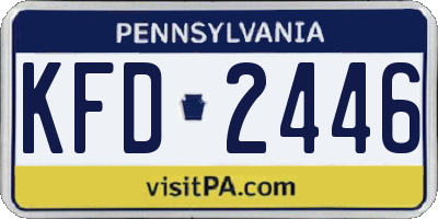 PA license plate KFD2446