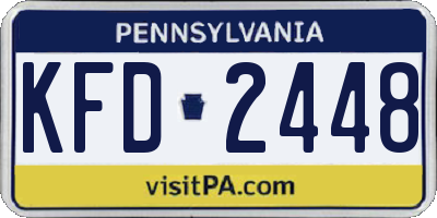 PA license plate KFD2448