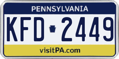 PA license plate KFD2449