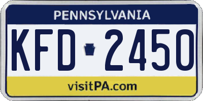 PA license plate KFD2450