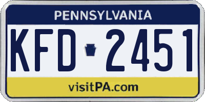 PA license plate KFD2451