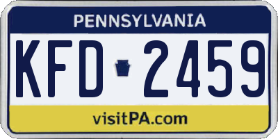 PA license plate KFD2459