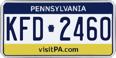 PA license plate KFD2460