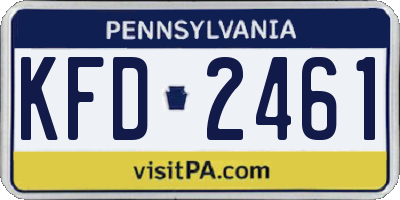 PA license plate KFD2461