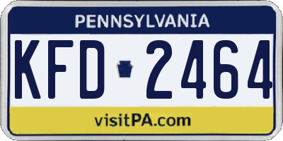 PA license plate KFD2464