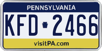 PA license plate KFD2466