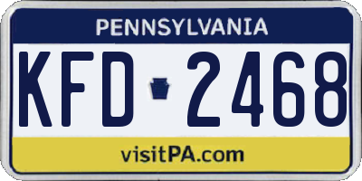 PA license plate KFD2468