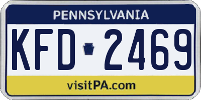 PA license plate KFD2469