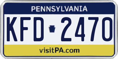 PA license plate KFD2470