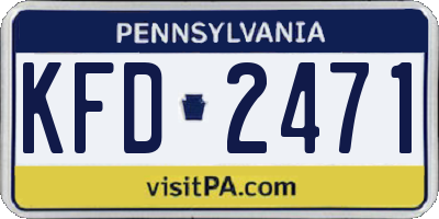 PA license plate KFD2471