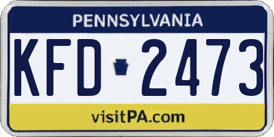 PA license plate KFD2473