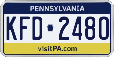 PA license plate KFD2480