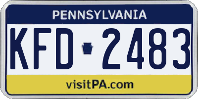 PA license plate KFD2483